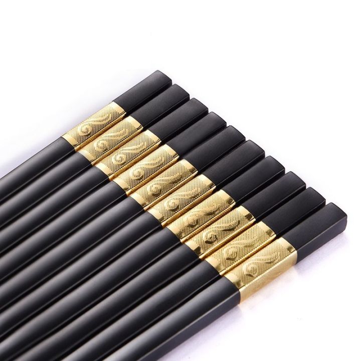 Bộ 10 Đôi Đũa Hợp Kim Mạ Vàng Hàn Quốc