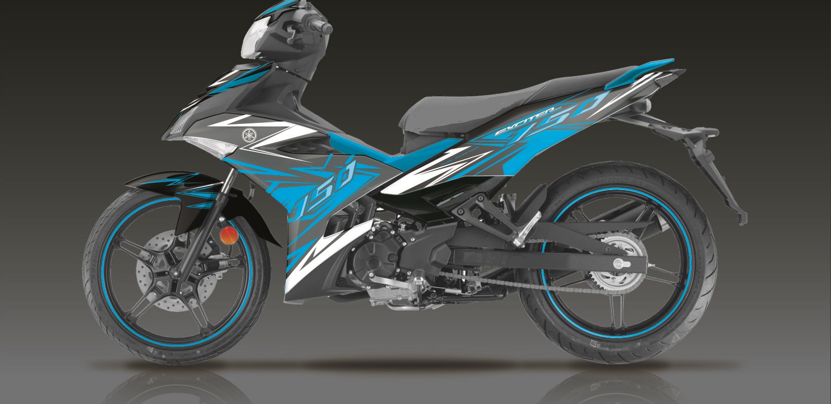 Tem trum exciter 150 den xanh racing,team decal ex150