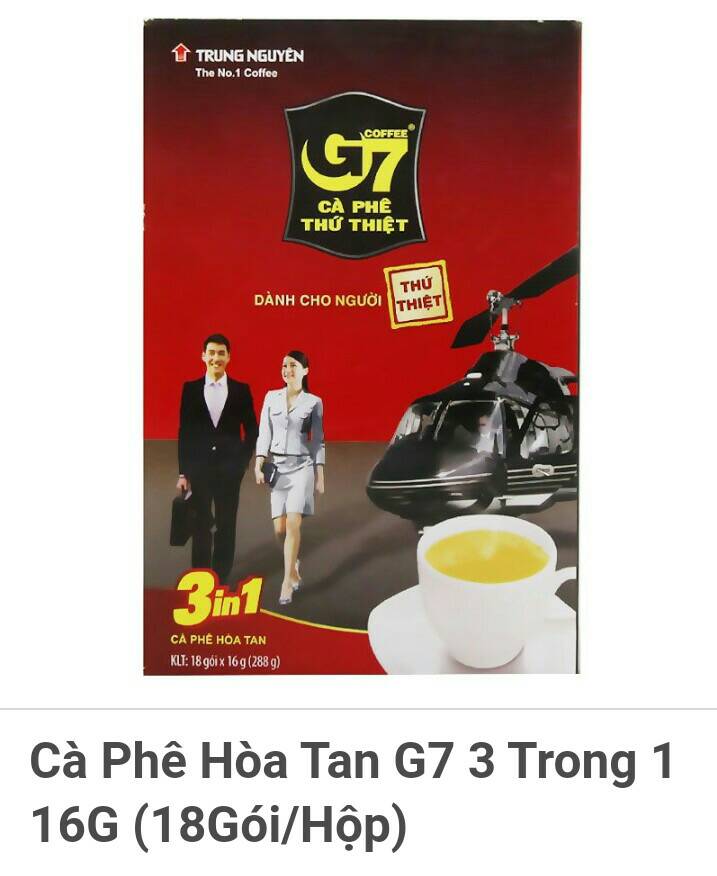 Cà phê sữa G7 3 in 1 288g (16g * 18 gói)