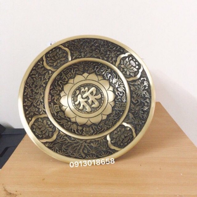 Mâm bồng mâm ngũ quả 30cm bằng đồng, mâm trái cây bằng đồng.