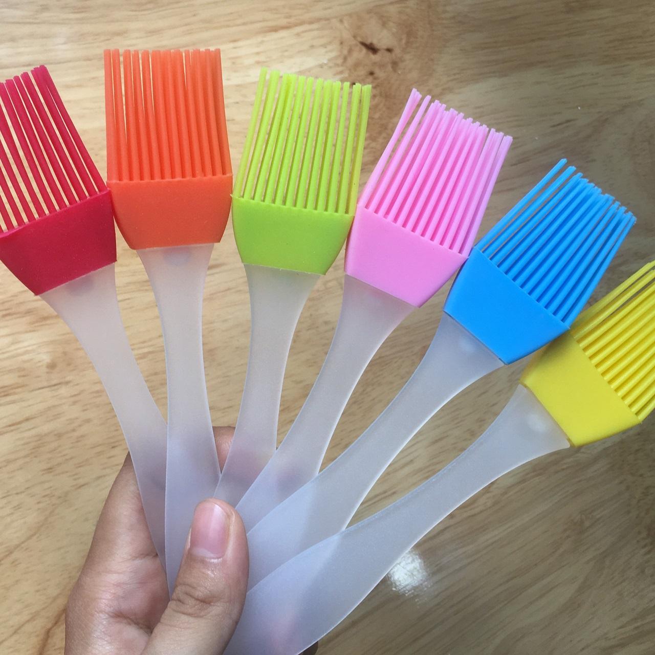 Cọ chổi Silicon quét dầu mỡ quét kem cán nhựa, Chổi phết dầu silicon cán rời