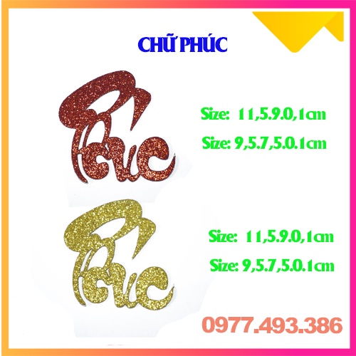 Chữ dán thư pháp 2D-COMBO PHÚC LỘC THỌ[Trang trí dưa, dừa bưởi thư pháp ngày tết] ThanghaCalligraphy