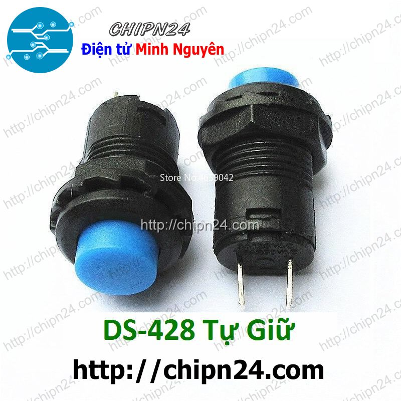 [2 cái] (F82) Nút nhấn Tự Giữ DS-428 (Đường kính 12MM 1.5A 250V Đỏ/Vàng/Xanh Lá/ Xanh Dương/Trắng/Đen) - [Chọn Loại] - HHH.00132