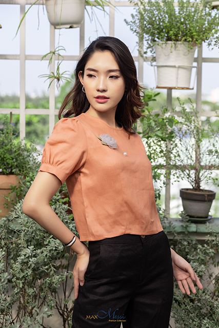 [HCM]Áo linen tay bồng LISA - MaxMessi