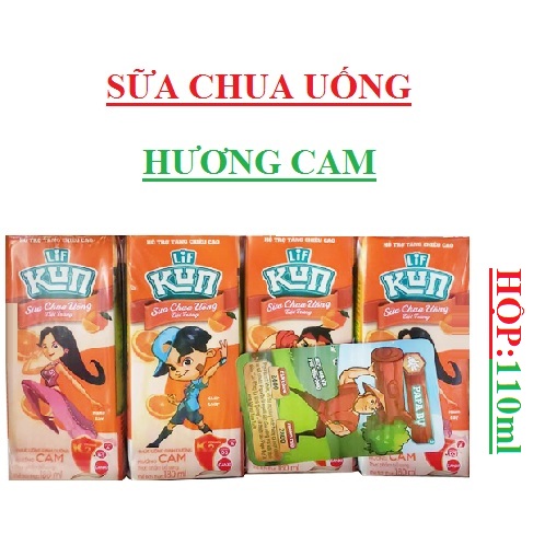 Thùng 48 hộp 110ml Sữa chua KUN cam