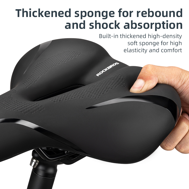 【Giao hàng địa phương】ROCKBROS yên xe đạp thoải mái yên cho MTB sáng phản chiếu PU chống sốc chống trượt đệm bằng da mềm đi xe đạp