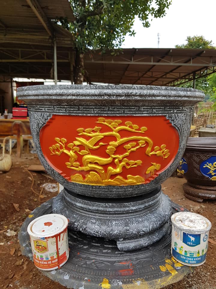 Khuôn đúc chậu cảnh tròn 50 và chân đôn . (khuôn ABS có lòng trong)