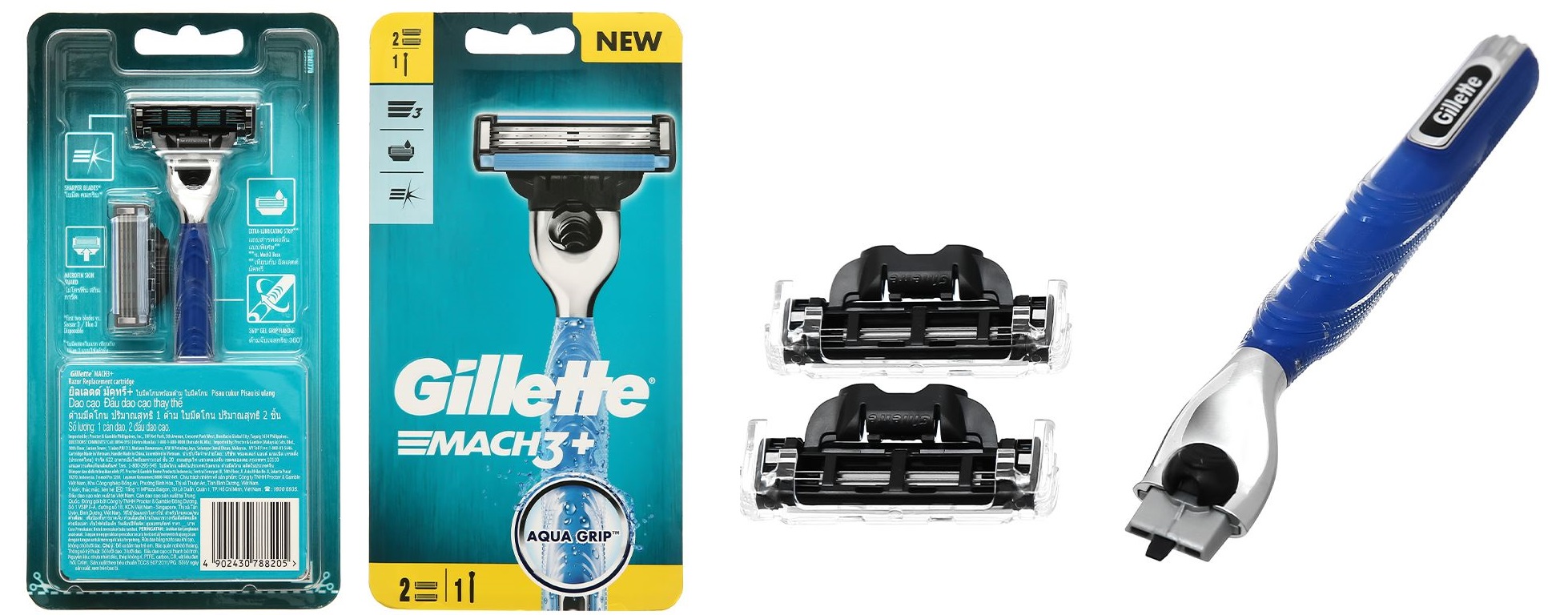 Bộ dao và lưỡi dao dạo Gillette Mach 3+ (khách tùy chọn lưỡi và cán)