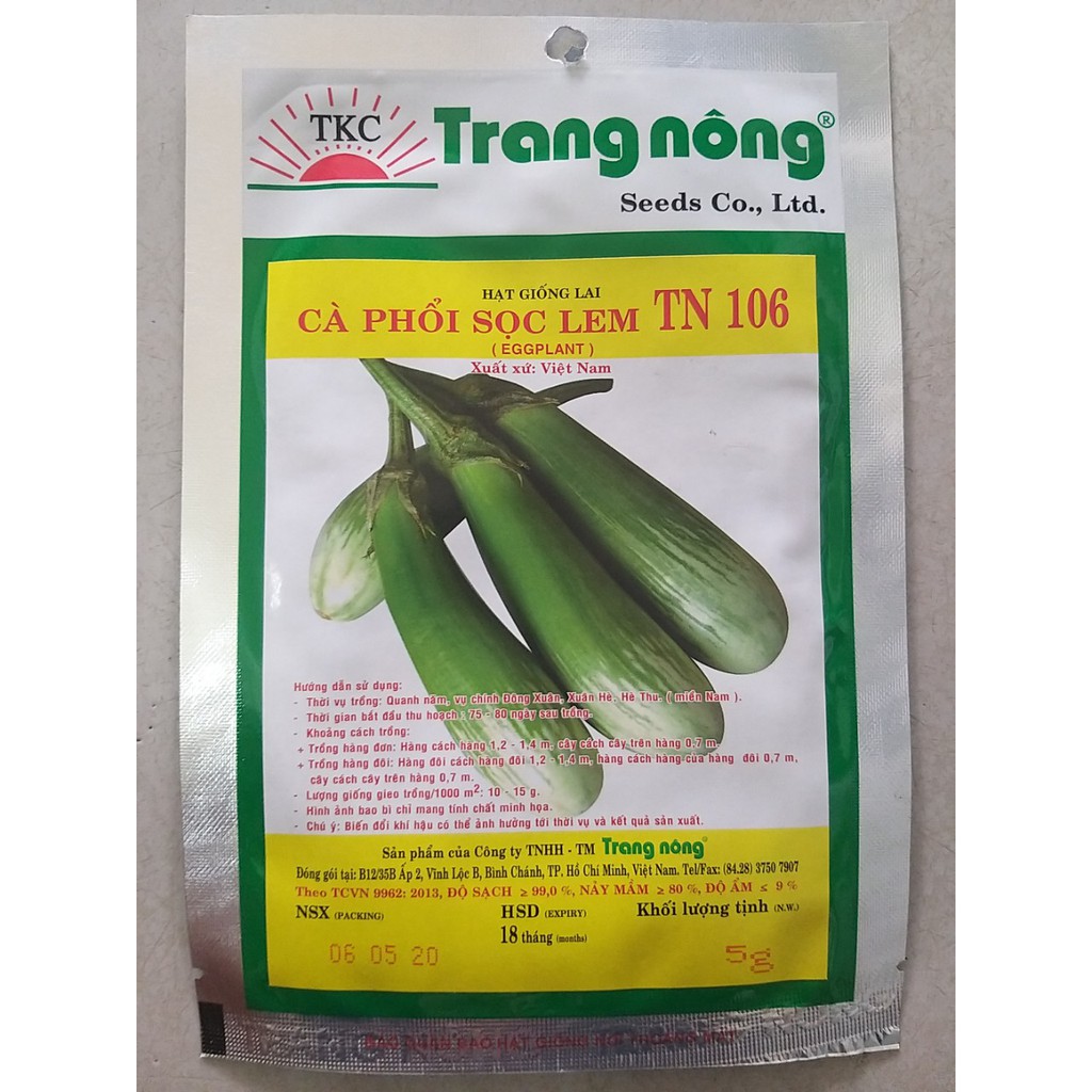 Hạt giống cà sọc lem Trang Nông