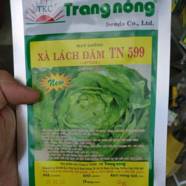 Hạt Giống Xà Lách Đăm Trang Nông 2gram