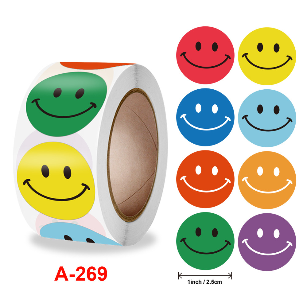 Cuộn 500 tem Sticker Khen thưởng Hình thú dễ thương cho bé - 2.5cm