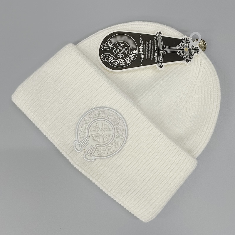 New Wool Beanie Winter Chrome Heart Knitted Hat Men