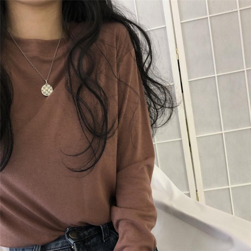 Áo thun nữ tay dài trơn basic màu chuẩn