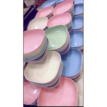 Set 8 đĩa lúa mạch vuông siêu cưng Chọn màu ib
