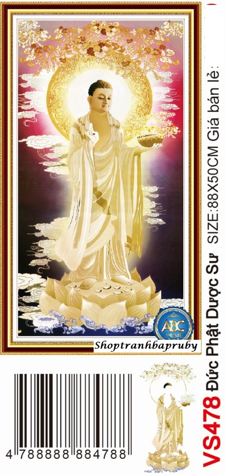 [HCM]Tranh đính đá Phât Dược Sư  VS 478 kích thước 88 x 50 cm