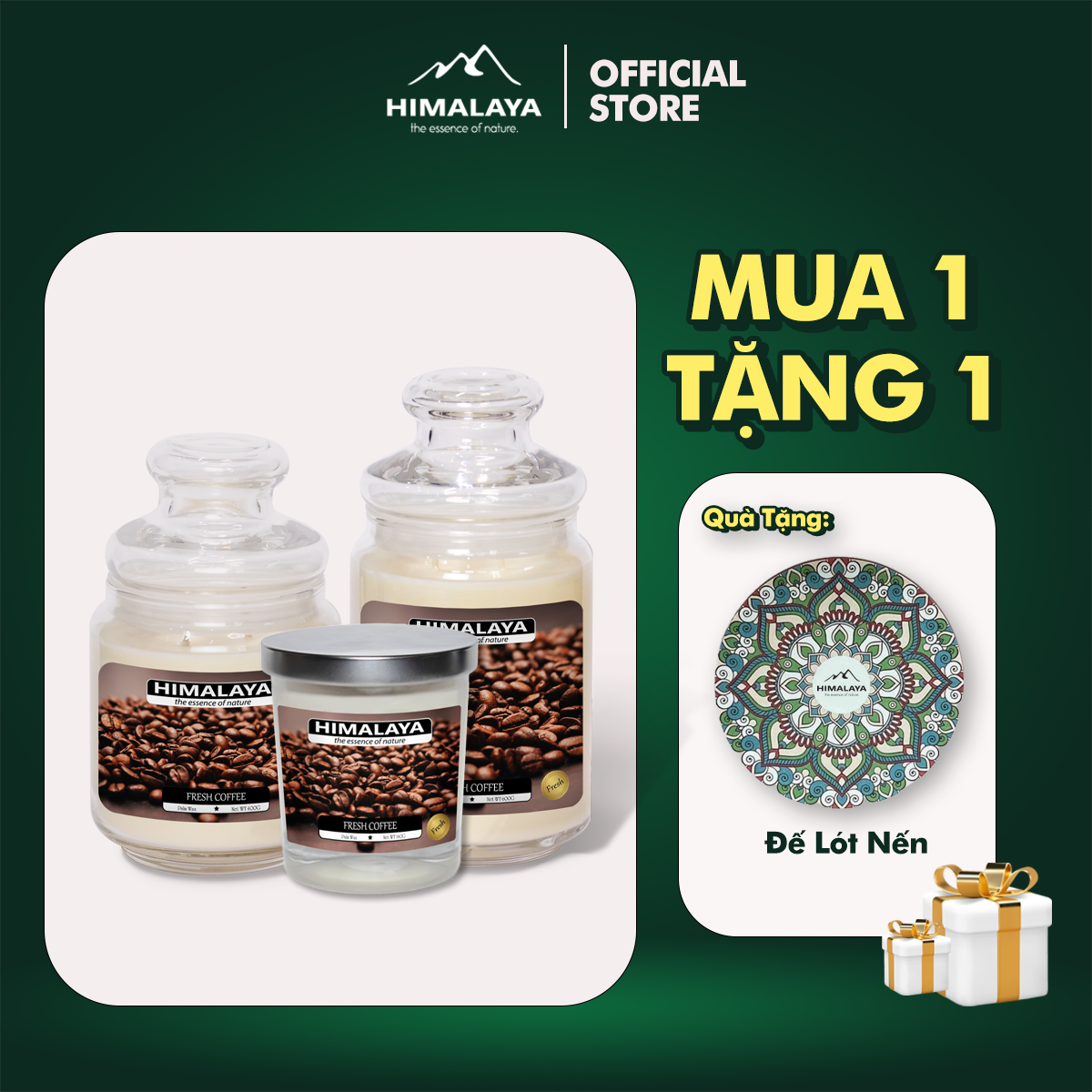 Nến thơm Himalaya hương Fresh Coffee size S/size M/size L