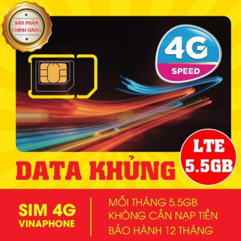 SIM 3G 4G VINAPHONE D500 5.5GB/1 THÁNG x 12 tháng trọn gói 1 năm không nạp tiền