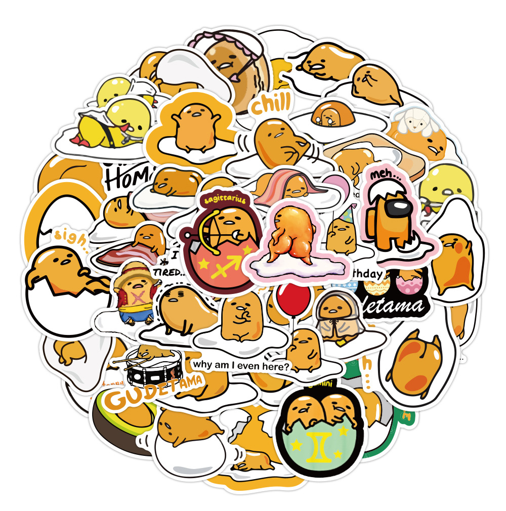 Set 50 Sticker Trứng Lười Chống Nước