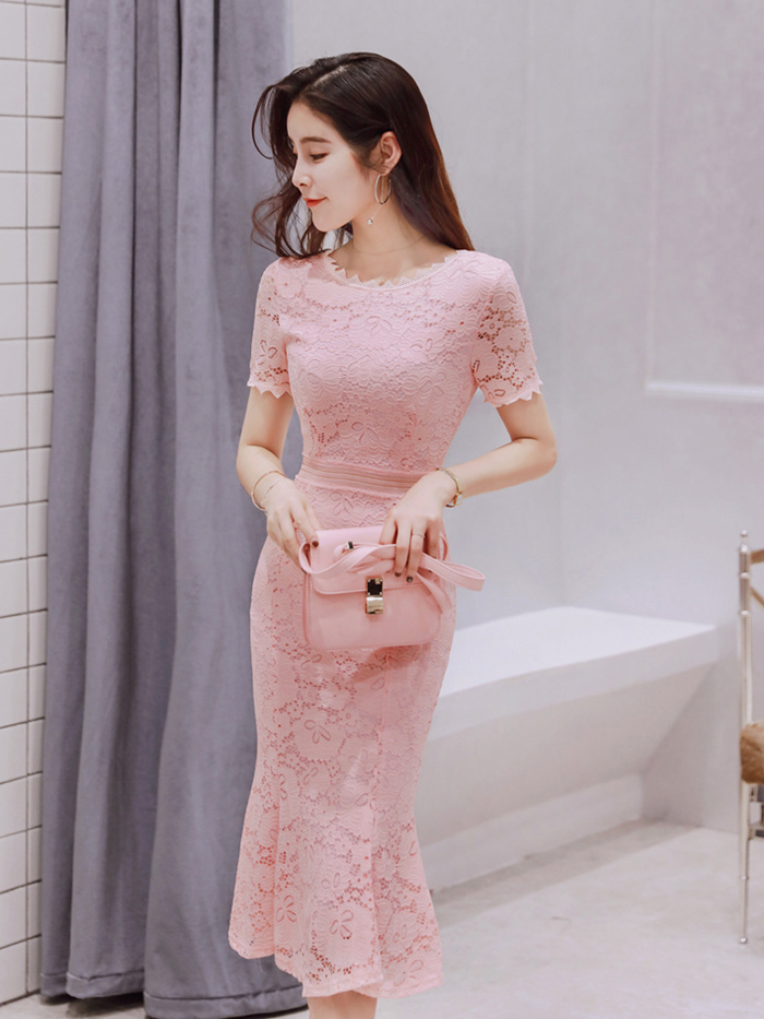 Đầm Body ren đuôi cá [MUA 1 TẶNG 1 SON MAC] Quảng châu cao cấp