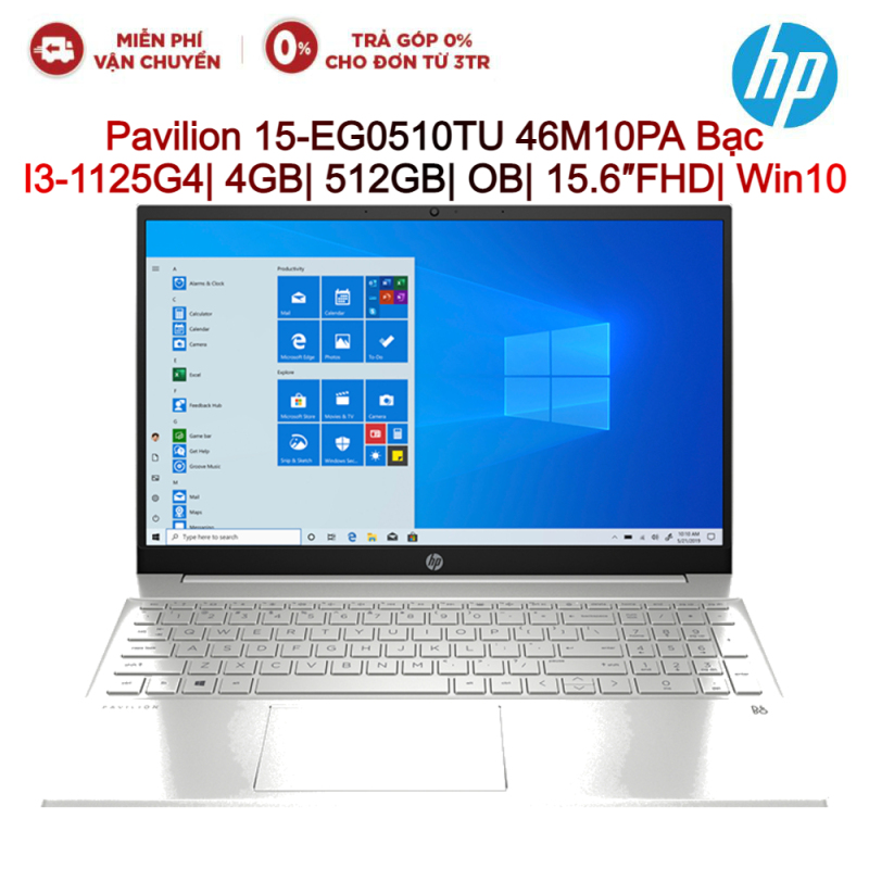 Laptop HP Pavilion 15-EG0510TU 46M10PA I3-1125G4| 4GB| 512GB| OB| 15.6″FHD| WIN10+OFFICE (BẠC) - Hàng chính hãng new 100%