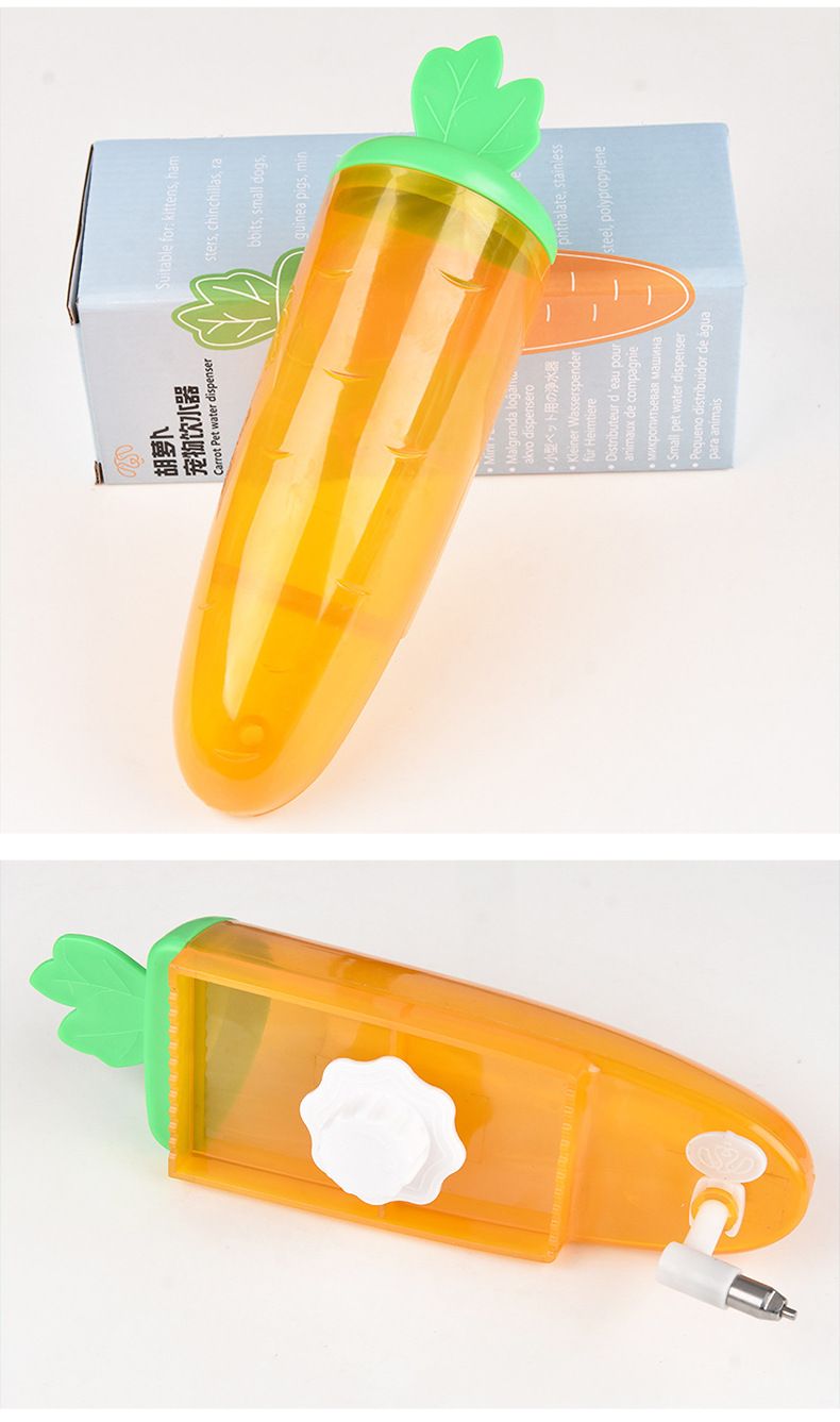 bình nước Carrot ( cà rốt)  500ml dành cho thỏ, bọ, sóc,hamster - T3 PETS SHOP