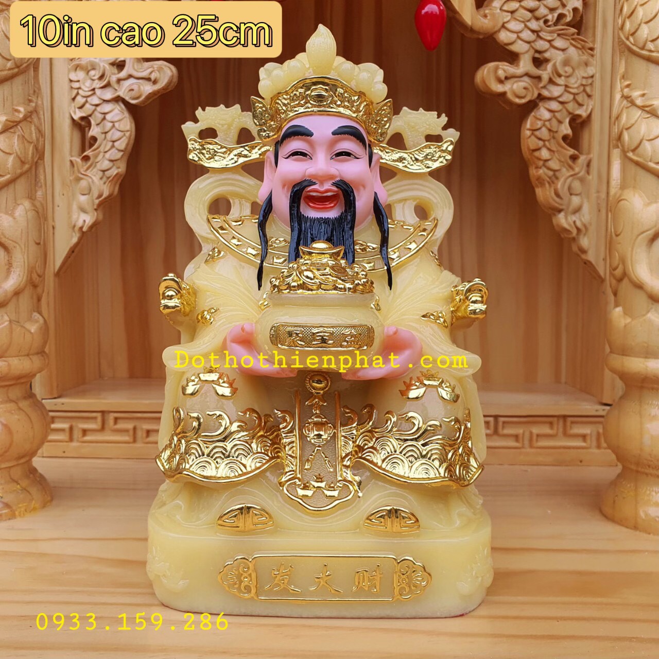 Ông thần tiền đá 10in cao 25 cm thạch anh mẫu mới rất đẹp