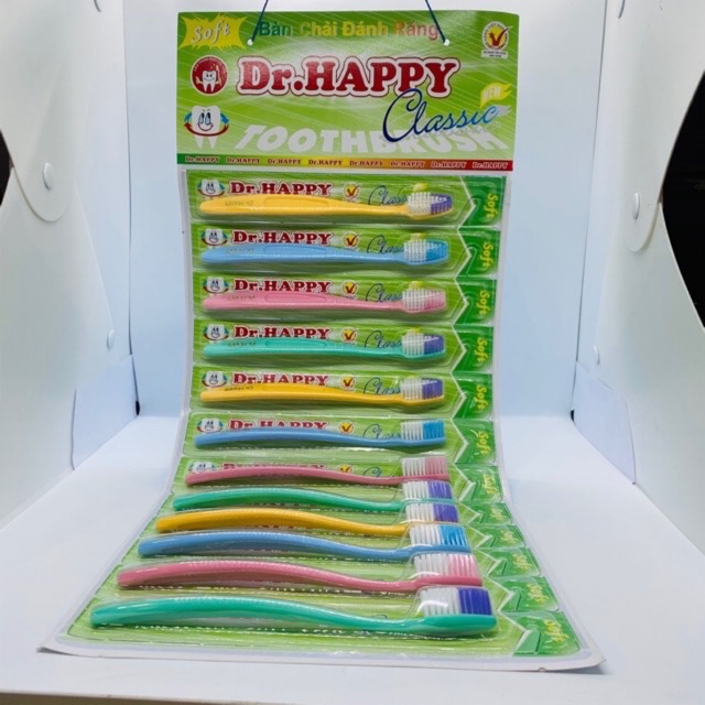 Vỉ 12 cây bàn chải dr.happy classic người lớn