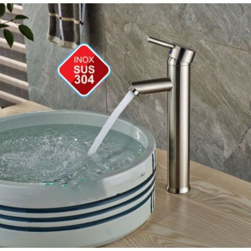 Bảng giá [HCM]Vòi Lavabo nóng lạnh điếu cao 30cm inox SUS 304 tặng cặp dây cấp nóng lạnh
