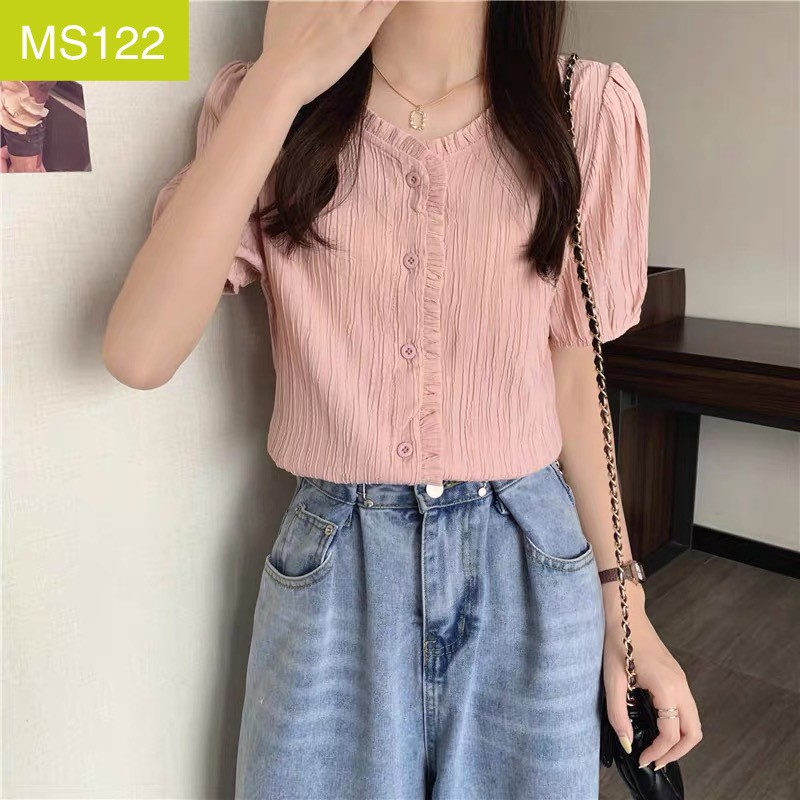 ❌ FREESHIP- ÁO SƠ MI CỔ BÈO XÔ NHĂN (MS122)