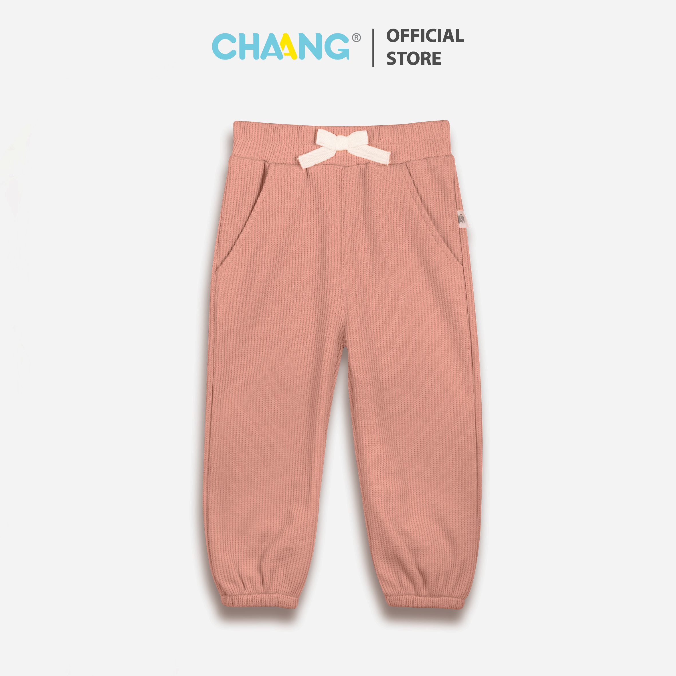 Quần jogger cho bé gái Cosmos hồng cam Chaang