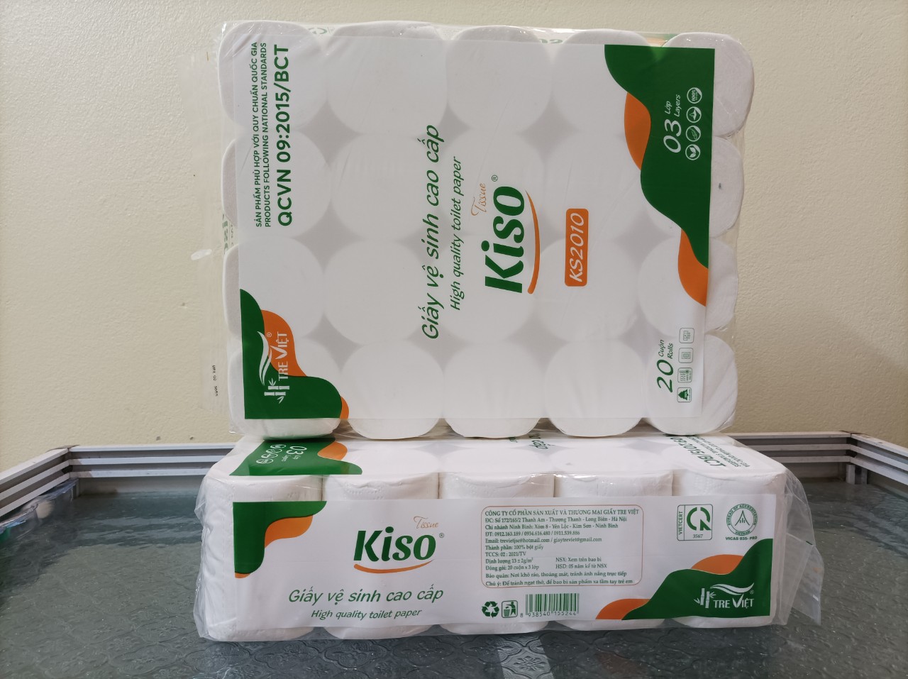 BỊCH 20 Cuộn, Giấy vệ sinh cao cấp KISO 20 cuộn KS2010 (1kg)