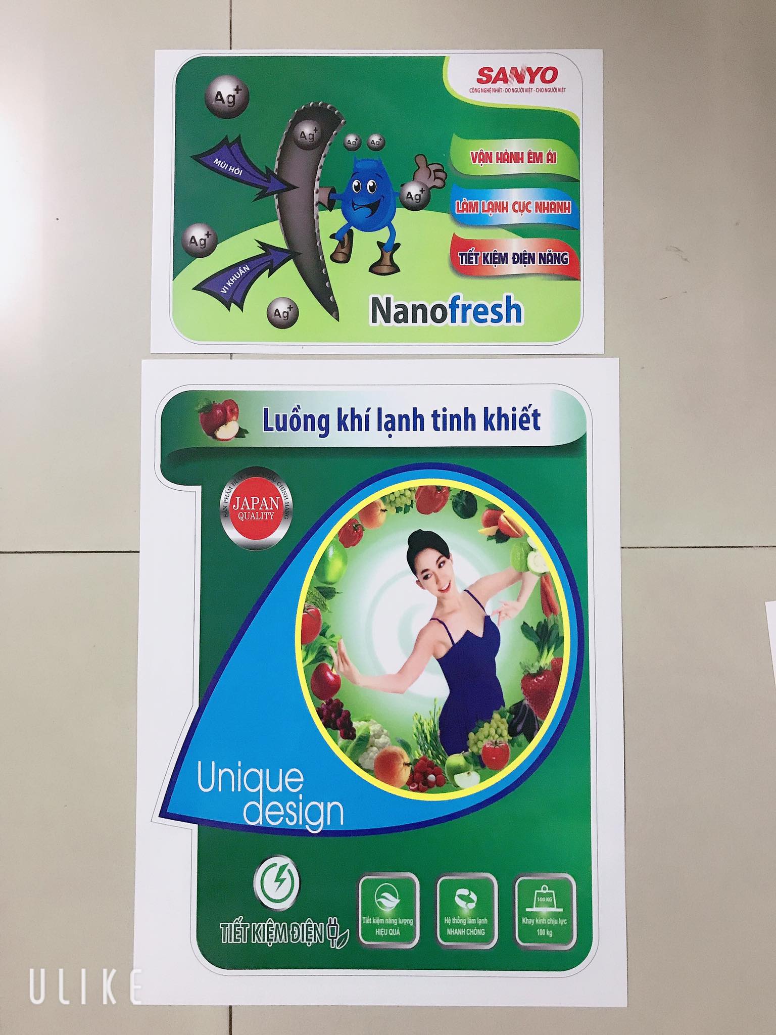 Miếng Dán/Tem Dán Tủ Lạnh SANYO (mẫu 4)