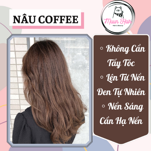 Thuốc Nhuộm Tóc Màu Nâu Cà Phê, Nâu Coffee [Tặng Kèm Oxy + Chụp Tóc + Găng Tay]