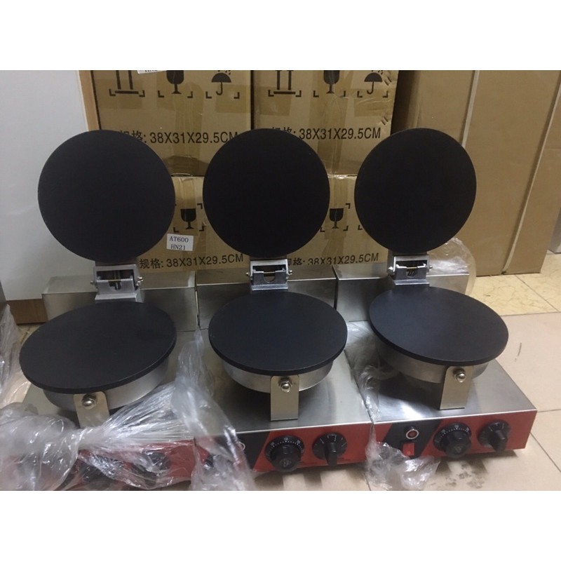 Máy làm vỏ kem ốc quế, bánh ốc quế 2 mặt trơn