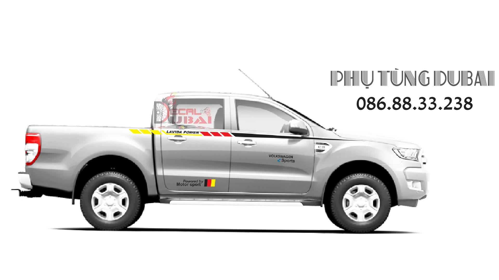 Tem dán sườn xe ford ranger
