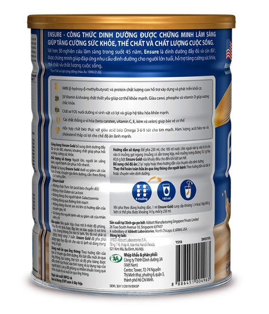 Sữa bột Ensure Gold hương Cà phê 850g