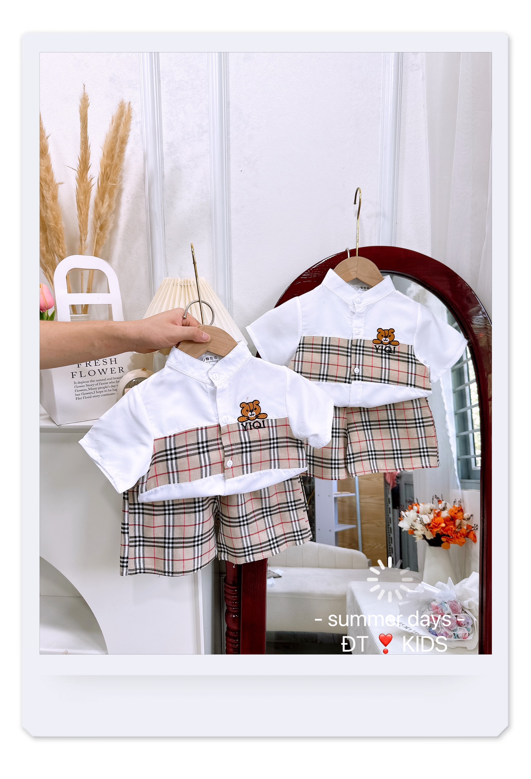 bộ sơ mi cổ tàu cho bé 8-18kg
