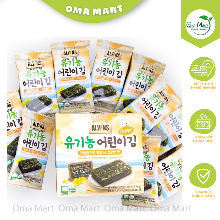 Rong biển hữu cơ không dầu, không muối cho bé 7m+