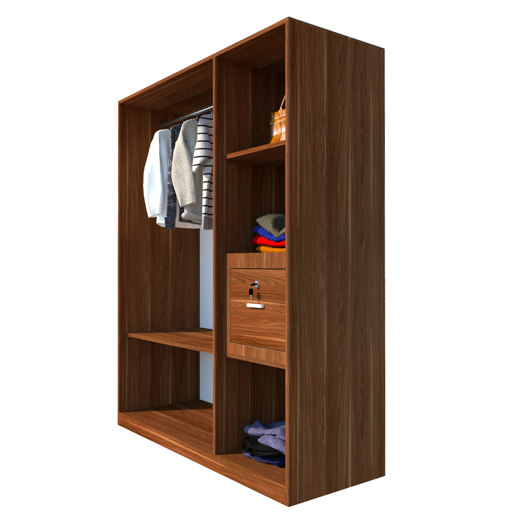[Trả góp 0%] Tủ Quần Áo OHAHA-049 (1m6x2m)
