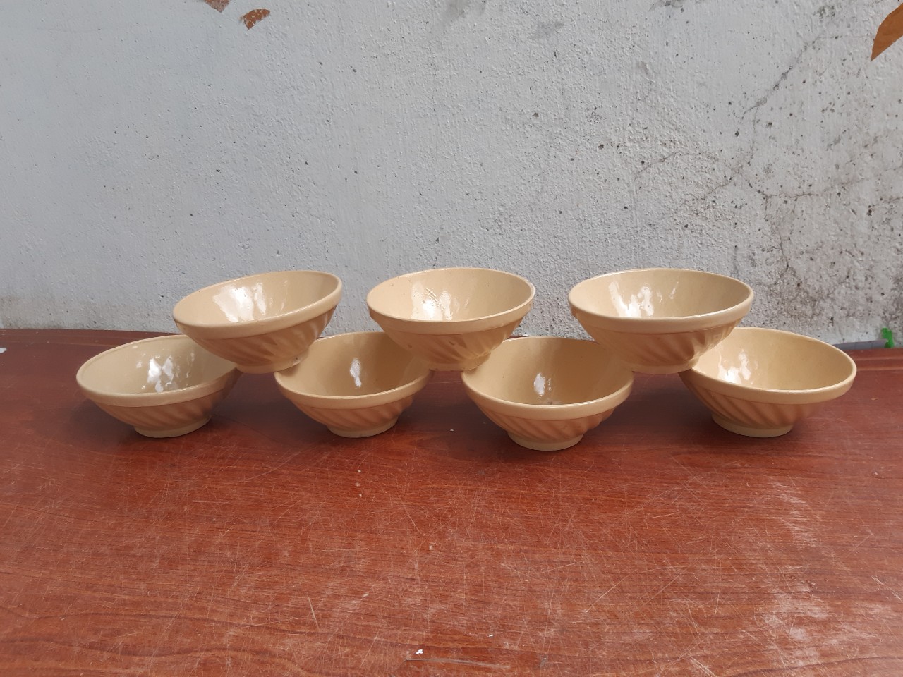 chén kiểu  xưa, chén đá 10 cái ( sành thô )