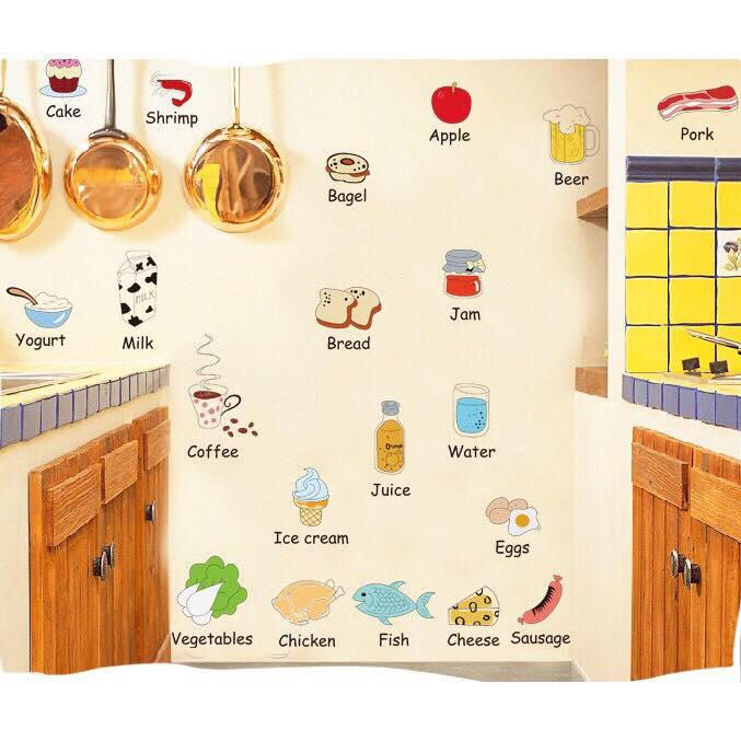 decal dán tường mẫu  dán nhà bếp tiếng anh