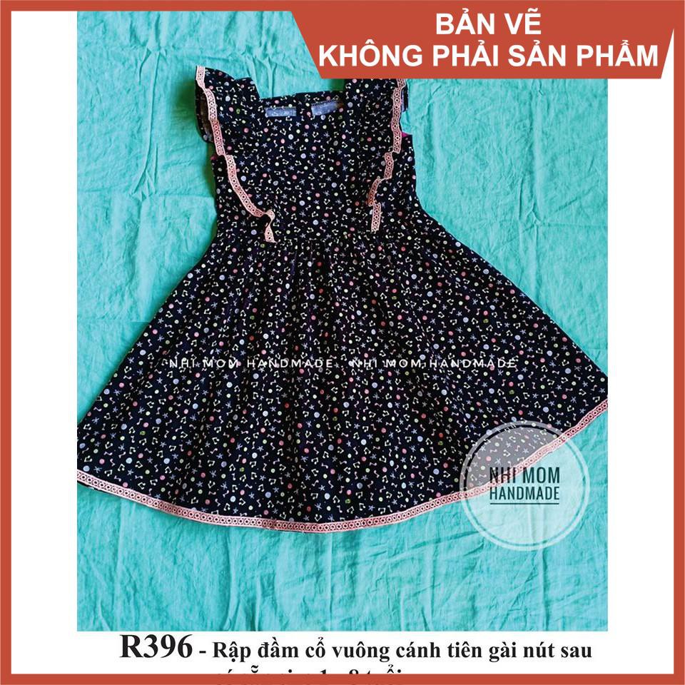 Rập giấy đầm bé gái mã r396