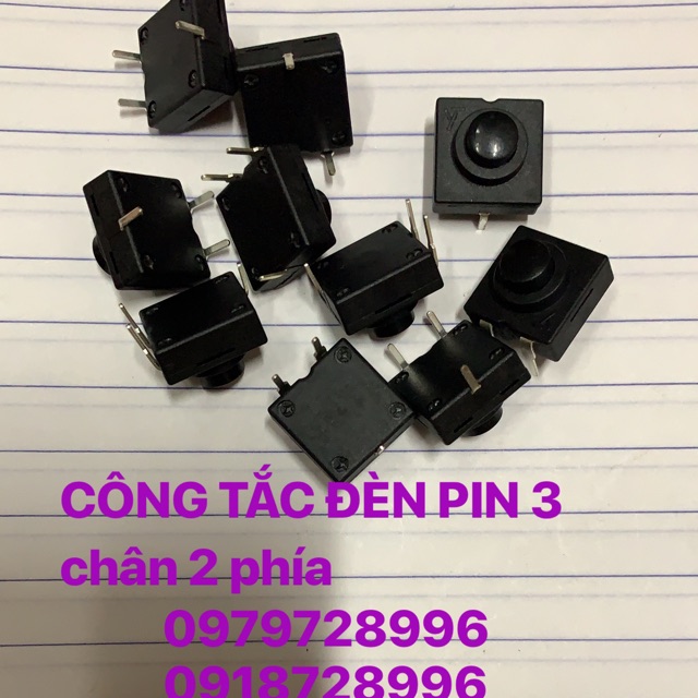 Công tắc đèn pin 3 chân 2 phía combo 10 cái