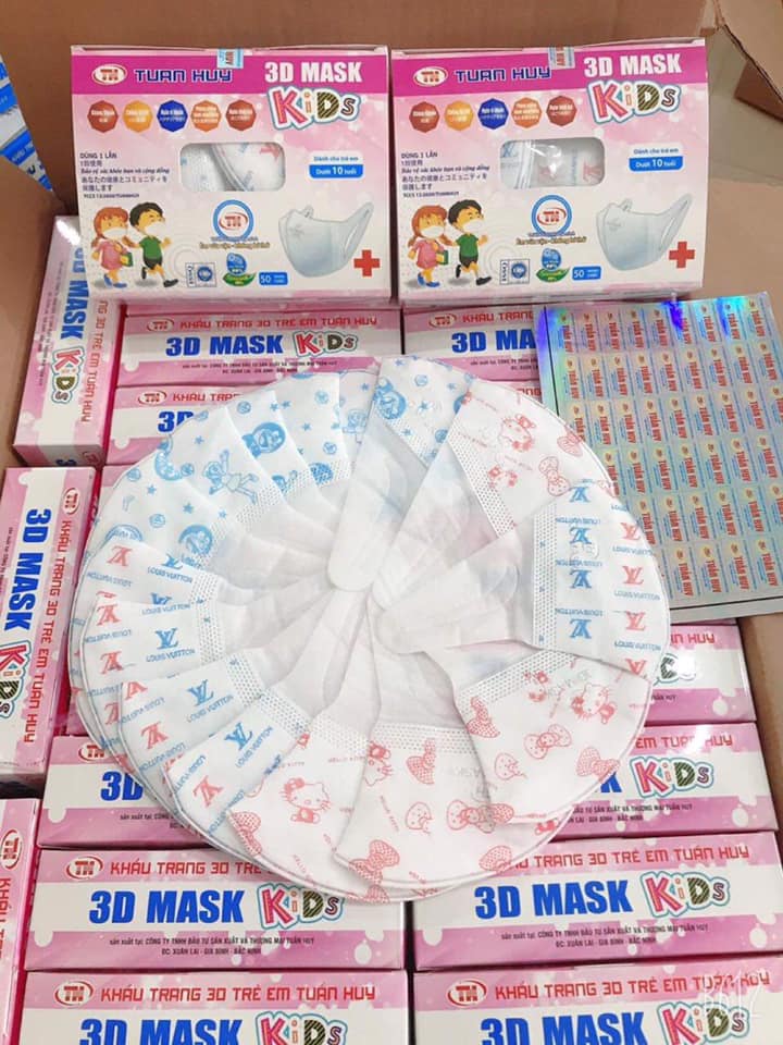 HỘP 50 CHIẾU KHẨU TRANG 3D MASK TRẺ EM (3D MASK TRẺ EM)