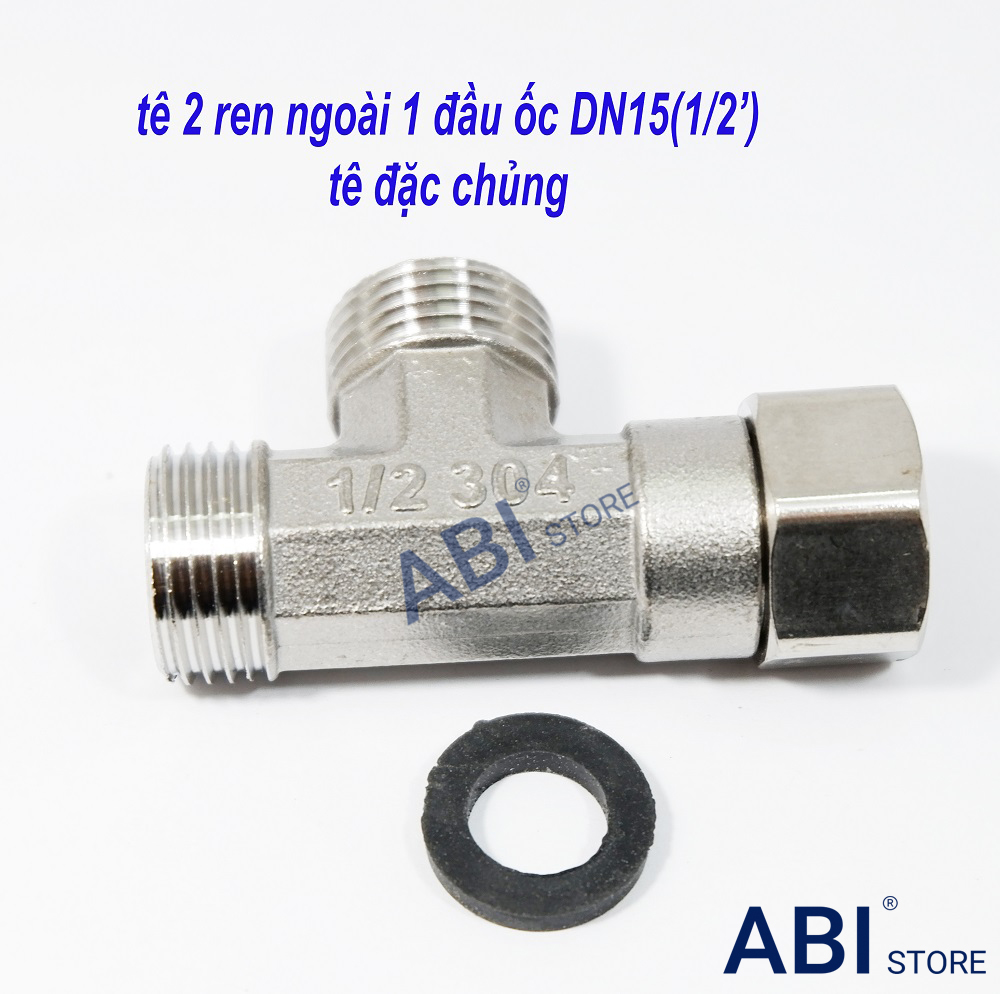Tê 2 Ren Ngoài 1 Đầu Ốc Inox, Tê Chia Nước Bồn Cầu Và Vòi Xịt Vệ Sinh Inox