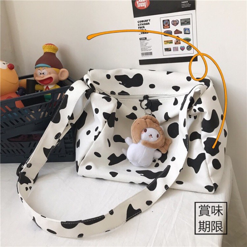 Túi Trống Bò Sữa Size Nhỏ Ulzzang (Có Sẵn, Không Kèm Móc Khoá)