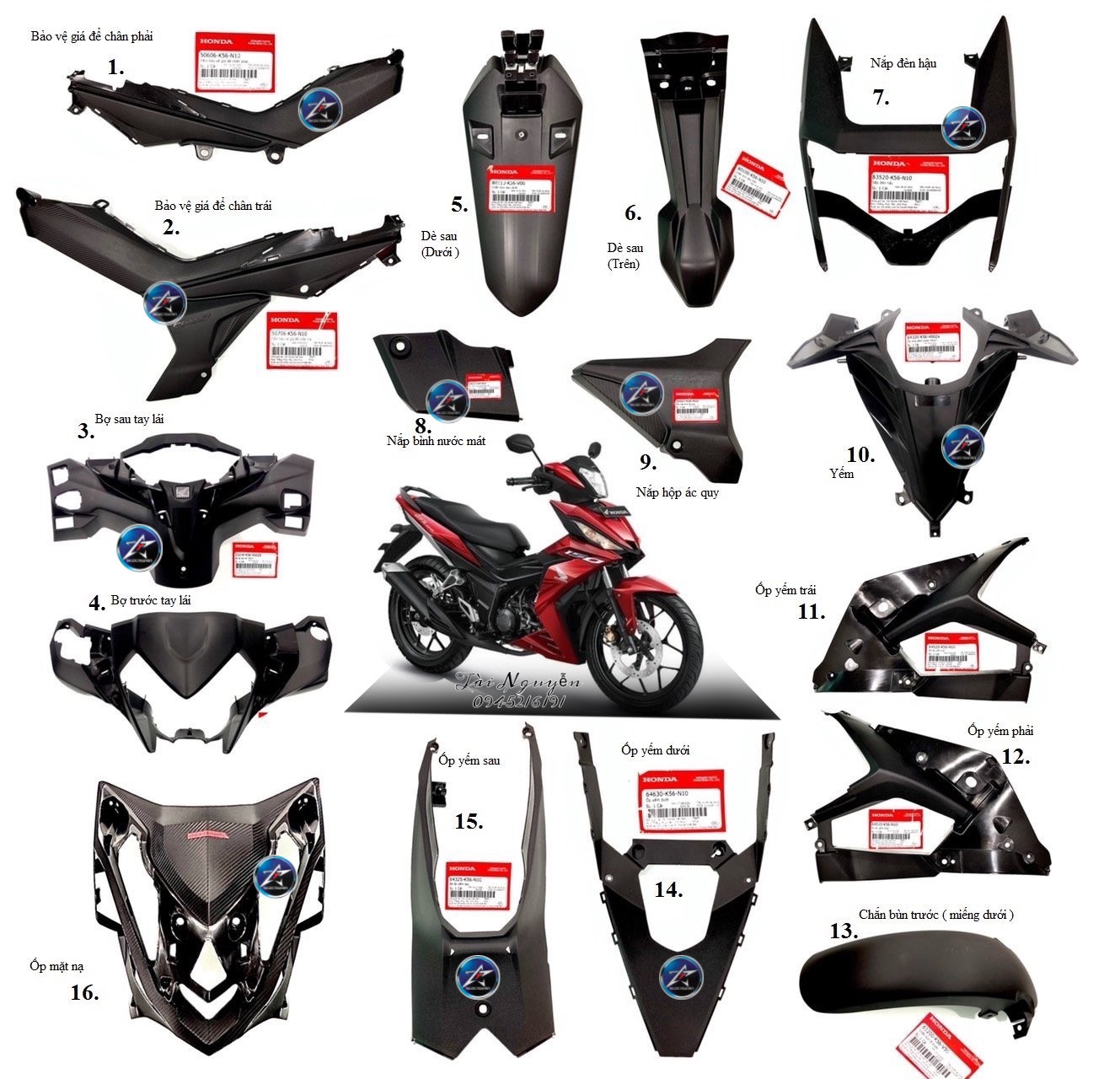 [HCM]BỘ DÀN ÁO NHỰA NHÁM WINNER ZIN 16 MÓN