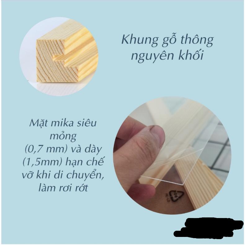 Khung hình gỗ thông 13x18 cm; 10x15 cm sơn veccni cao cấp
