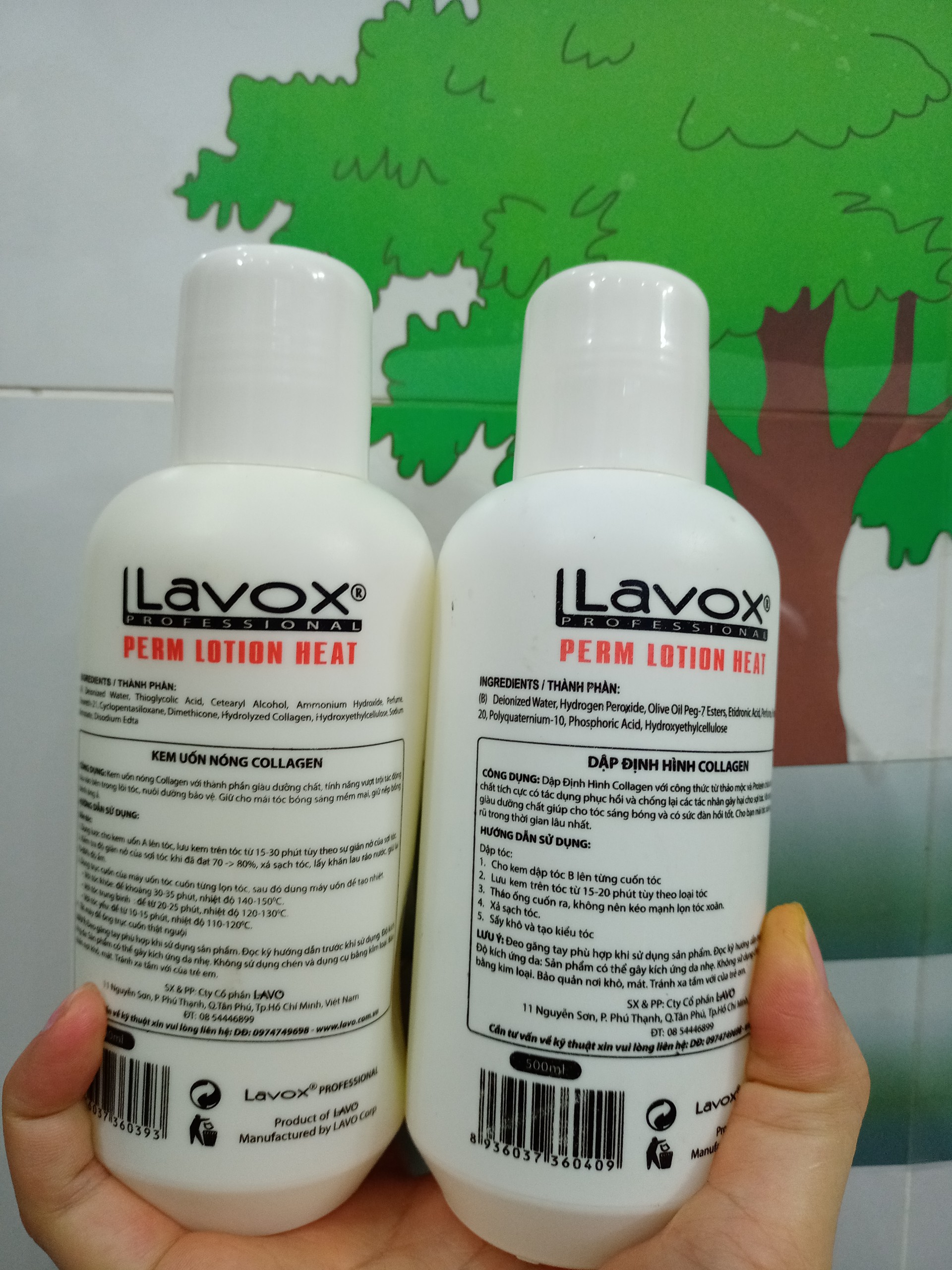 Kem uốn nóng collagen Lavox trắng 500ml