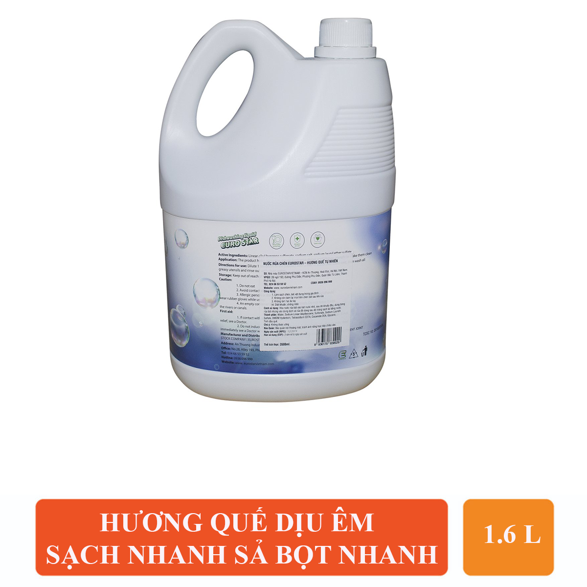 Nước rửa chén EuroStar hương quế 1600ml